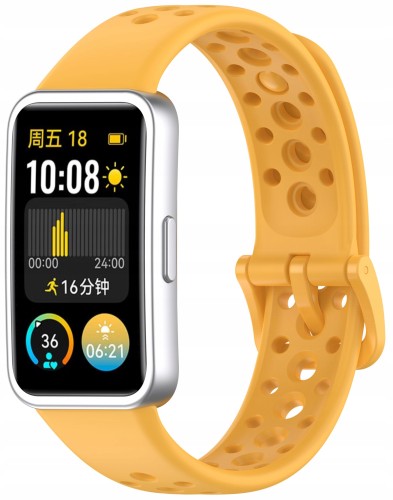 Opaska pasek perforowany RabbitMob do Huawei Band 8/9/10 | Żółty