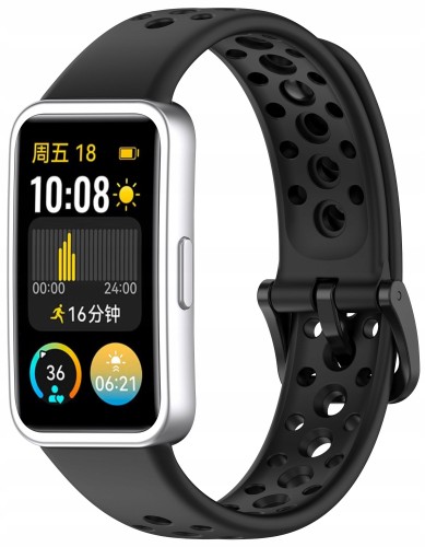 Opaska pasek perforowany RabbitMob do Huawei Band 8/9/10 | Czarny