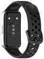 Opaska pasek perforowany RabbitMob do Huawei Band 8/9/10 | Czarny