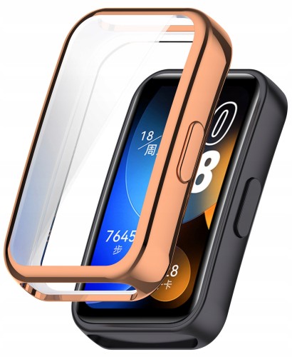 Pełne etui 360° RabbitMob Case 2w1 do Huawei Band 8/9/10 | Różowe złoto
