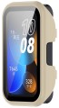 Etui ochronne + SZKŁO HARTOWANE 2w1 do Huawei Band 8/9/10 | Kremowy