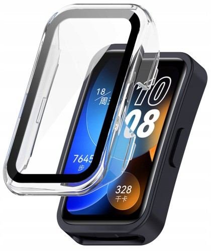 Etui ochronne + SZKŁO HARTOWANE 2w1 do Huawei Band 8/9/10 | Bezbarwny
