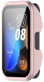 Etui ochronne + SZKŁO HARTOWANE 2w1 do Huawei Band 8/9/10 | Różowy matt