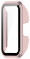Etui ochronne + SZKŁO HARTOWANE 2w1 do Huawei Band 8/9/10 | Różowy matt