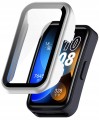 Etui ochronne + SZKŁO HARTOWANE 2w1 do Huawei Band 8/9/10 | Srebrny matt