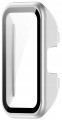 Etui ochronne + SZKŁO HARTOWANE 2w1 do Huawei Band 8/9/10 | Srebrny matt