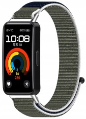 Pasek opaska Nylonowa RabbitMob do Huawei Band 8/9/10 | Szaro Niebieski
