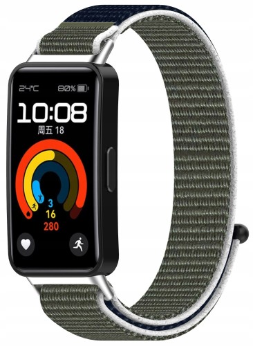 Pasek opaska Nylonowa RabbitMob do Huawei Band 8/9/10 | Szaro Niebieski