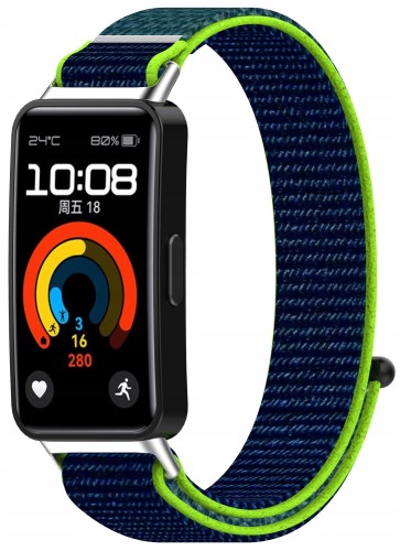 Pasek opaska Nylonowa RabbitMob do Huawei Band 8/9/10 | Limonkowy