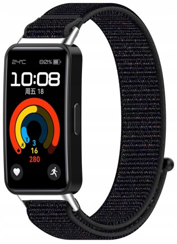 Pasek opaska Nylonowa RabbitMob do Huawei Band 8/9/10 | Czarny