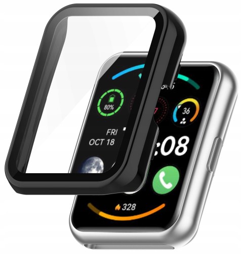 Etui ochronne + SZKŁO HARTOWANE 2w1 do Huawei Watch Fit 2 | Czarny