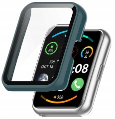 Etui ochronne + SZKŁO HARTOWANE 2w1 do Huawei Watch Fit 2 | Zielone