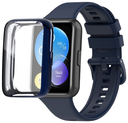 Pełne etui 360° RabbitMob Case 2w1 do Huawei Watch Fit 2 | Granatowy