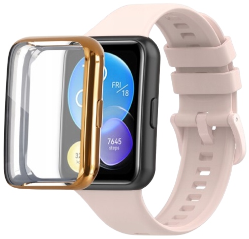 Pełne etui 360° RabbitMob Case 2w1 do Huawei Watch Fit 2 | Różowe złoto