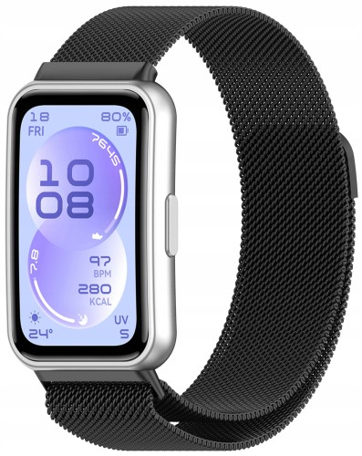 Bransoleta pasek Milanese RabbiMob do Huawei Band 11/11 Pro | Czarny