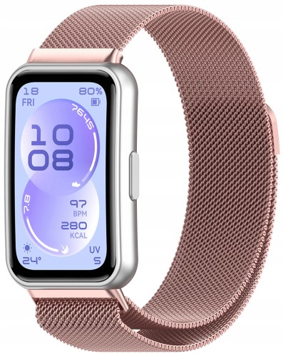 Bransoleta pasek Milanese RabbiMob do Huawei Band 11/11 Pro | Różowy