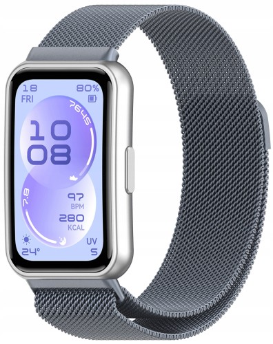 Bransoleta pasek Milanese RabbiMob do Huawei Band 11/11 Pro | Grafitowy