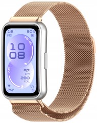 Bransoleta pasek Milanese RabbiMob do Huawei Band 11/11 Pro | Różowe złoto