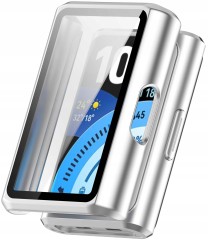 Etui ochronne + SZKŁO HARTOWANE 2w1 do Huawei Band 11 Pro | Srebrny Mat