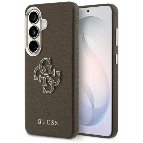 Etui Guess Grained Big 4G Metal Logo na Samsung Galaxy S26 - brązowe