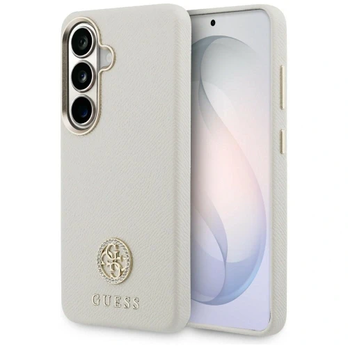 Etui Guess Rhinestone Round Logo MagSafe na Samsung Galaxy S26+ - beżowe