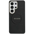 Etui Guess Saffiano Peony Embossed Ring MagSafe na Samsung Galaxy S26 Ultra - czarne