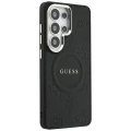 Etui Guess Saffiano Peony Embossed Ring MagSafe na Samsung Galaxy S26 Ultra - czarne
