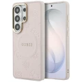 Etui Guess Saffiano Peony Embossed Ring MagSafe na Samsung Galaxy S26 Ultra - różowe