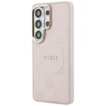 Etui Guess Saffiano Peony Embossed Ring MagSafe na Samsung Galaxy S26 Ultra - różowe