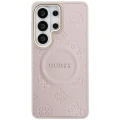 Etui Guess Saffiano Peony Embossed Ring MagSafe na Samsung Galaxy S26 Ultra - różowe