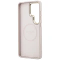 Etui Guess Saffiano Peony Embossed Ring MagSafe na Samsung Galaxy S26 Ultra - różowe