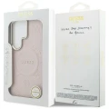 Etui Guess Saffiano Peony Embossed Ring MagSafe na Samsung Galaxy S26 Ultra - różowe