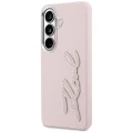 Etui Karl Lagerfeld Grained Signature Metal Resin Logo na Samsung Galaxy S26 - różowe