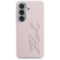 Etui Karl Lagerfeld Grained Signature Metal Resin Logo na Samsung Galaxy S26 - różowe