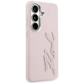 Etui Karl Lagerfeld Grained Signature Metal Resin Logo na Samsung Galaxy S26 - różowe