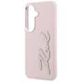 Etui Karl Lagerfeld Grained Signature Metal Resin Logo na Samsung Galaxy S26 - różowe