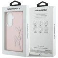 Etui Karl Lagerfeld Grained Signature Metal Resin Logo na Samsung Galaxy S26 - różowe