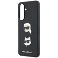 Etui Karl Lagerfeld w/ Karl&Choupette Heads Pins&Logo na Samsung Galaxy A57 5G - czarne