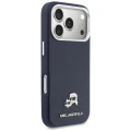 Etui Karl Lagerfeld Karl & Choupette Head Pins Saffiano MagSafe na iPhone 17 Pro Max - niebieskie