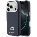Etui Karl Lagerfeld Karl & Choupette Head Pins Saffiano MagSafe na iPhone 17 Pro - niebieskie