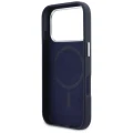 Etui Karl Lagerfeld Karl & Choupette Head Pins Saffiano MagSafe na iPhone 17 Pro - niebieskie