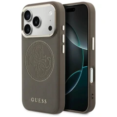 Etui Guess Perforated 4G MagSafe na iPhone 17 Pro Max - brązowe