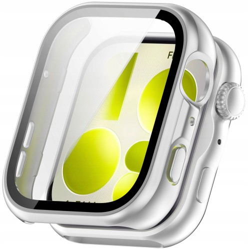 Etui ochronne + SZKŁO HARTOWANE 2w1 do Huawei Watch Fit 5 | Srebrny Mat