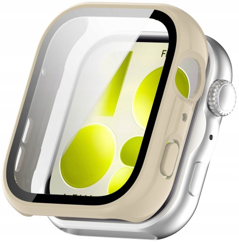 Etui ochronne + SZKŁO HARTOWANE 2w1 do Huawei Watch Fit 5 | Beżowy