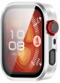 Etui ochronne + SZKŁO HARTOWANE 2w1 do Huawei Watch Fit 5 Pro | Srebrny Mat