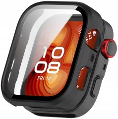 Etui ochronne + SZKŁO HARTOWANE 2w1 do Huawei Watch Fit 5 Pro | Czarny Mat