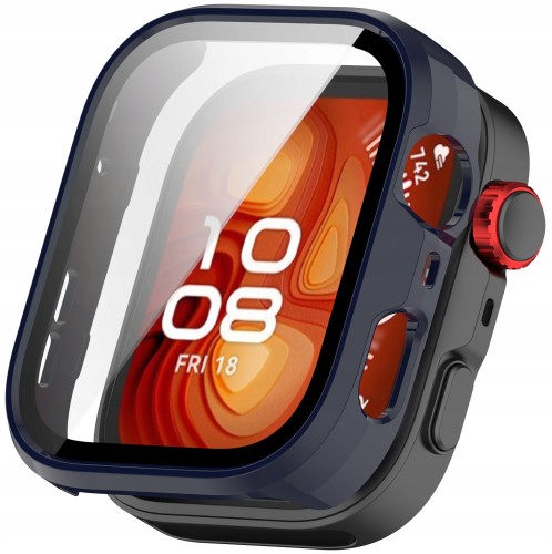 Etui ochronne + SZKŁO HARTOWANE 2w1 do Huawei Watch Fit 5 Pro | Granatowy