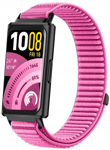 Pasek opaska RabbitMob do Huawei Band 11/11 Pro, Oddychający, PREMIUM NYLON - Różowy