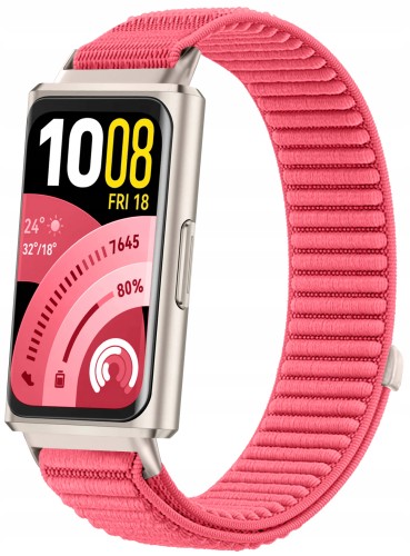 Pasek opaska RabbitMob do Huawei Band 11/11 Pro, Oddychający, PREMIUM NYLON - Koralowy