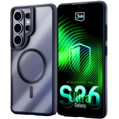 Etui 3mk Satin Armor MagCase na Samsung Galaxy S26 Ultra - przezroczysto-czarne